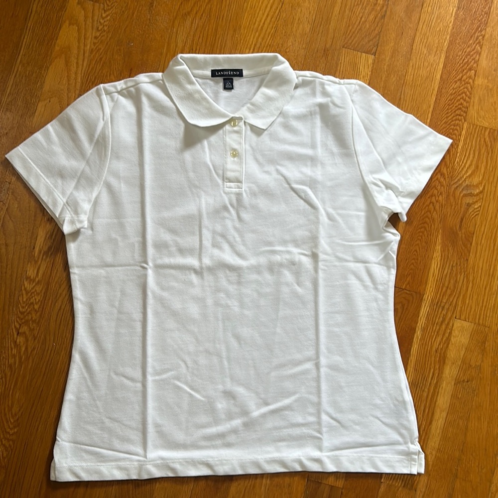 NWOT Lands End white polo